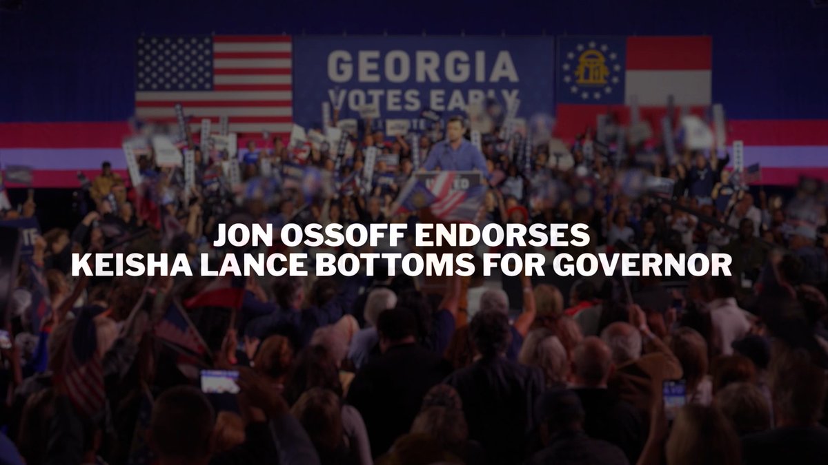 Jon Ossoff said it best in our new ad: It’s time to elect Keisha Lance Bottoms as our next governor. Thank you for standing with us, Senator! Now, let’s send Keisha to the governor’s office and Jon back to the Senate.