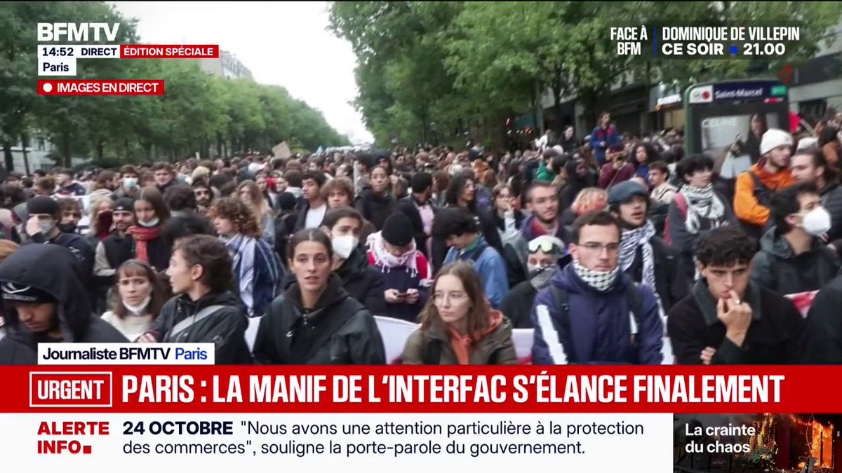 La manifestation à l'appel de l'Interfac s'élance à Paris, après que la justice a suspendu l'interdiction de la manifestation