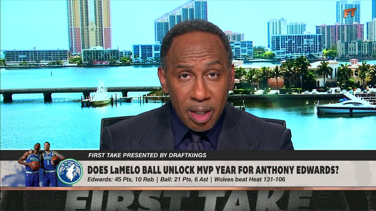 “They are a show.” 🤩 Stephen A Smith is full of praise for the Timberwolves after their season-opening win over the Heat.
