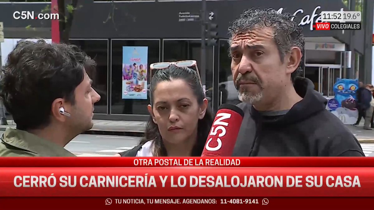 Otra postal de la realidad: Romina y Tino quedaron en la calle 🗣️ "Tuve que cerrar la carnicería por fuerza mayor y al poco tiempo me desalojaron". 🗣️ "Nunca pasamos una situación así y es muy duro". 📲 #C5N en vivo: