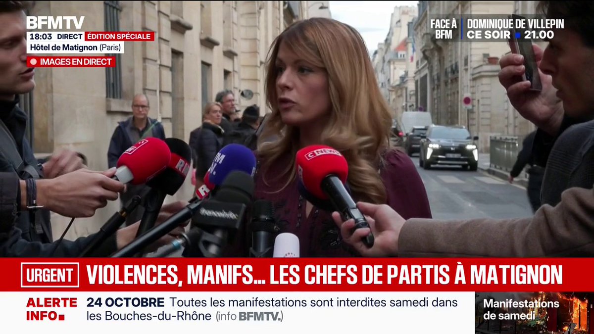 Partis politiques reçus à Matignon: "L'objectif, c'était de rappeler quelle était la doctrine du maintien de l'ordre", explique Maud Bregeon, porte-parole du gouvernement