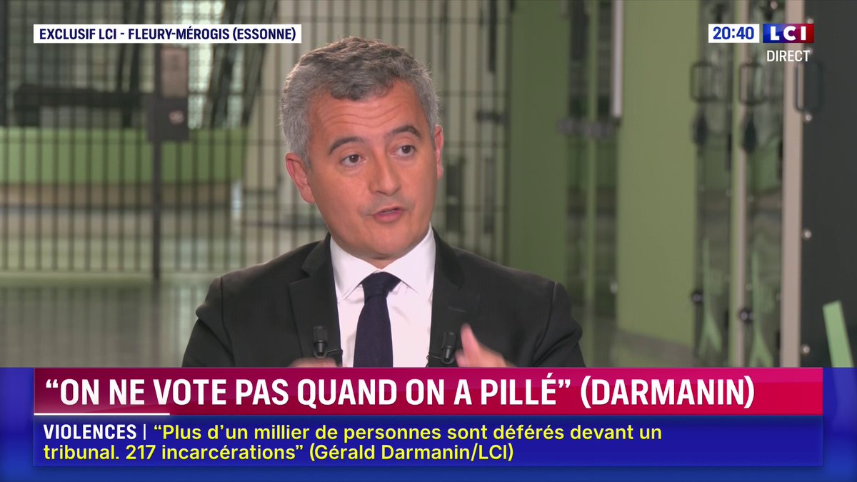 🔴 Circulaire aux procureurs de la République : "J'ai demandé à tous les procureurs de la République (...) de prévenir tous les employeurs que leur salarié, leur agent, a été dans un pillage, a été dans une émeute", Gérald DARMANIN 📺 Darius Rochebin