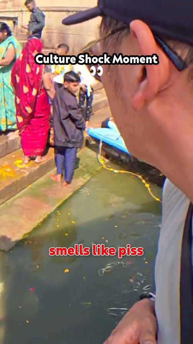 A White tourist in india said the Holy Ganga River smell like piss. A Culture shock moment when he saw people drinking this filthy ganga water. This is how hindus treat the river they pray.