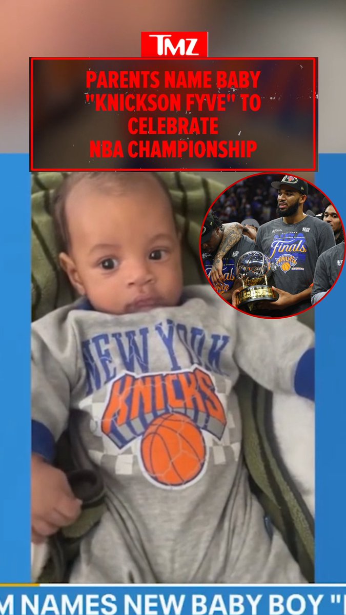 A New York couple just named their newborn Knickson Fyve to celebrate an NBA championship! 🏀😂 🎥: FOX 5 New York