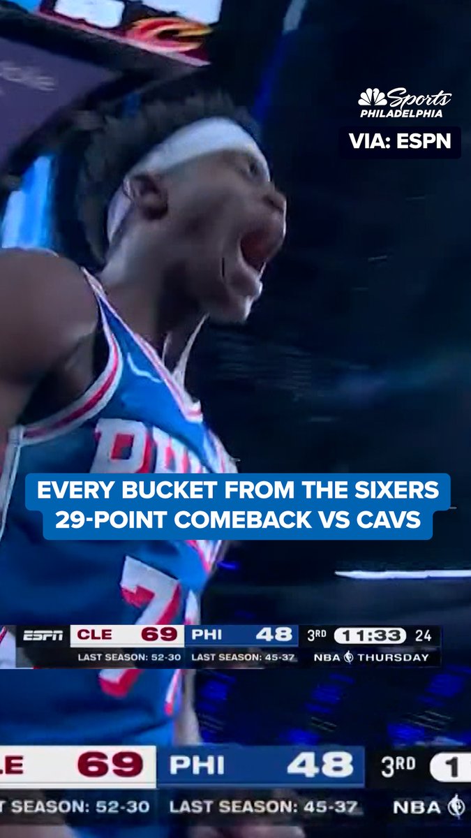 Every bucket from the Sixers' 29-point comeback, for your viewing pleasure 🤲