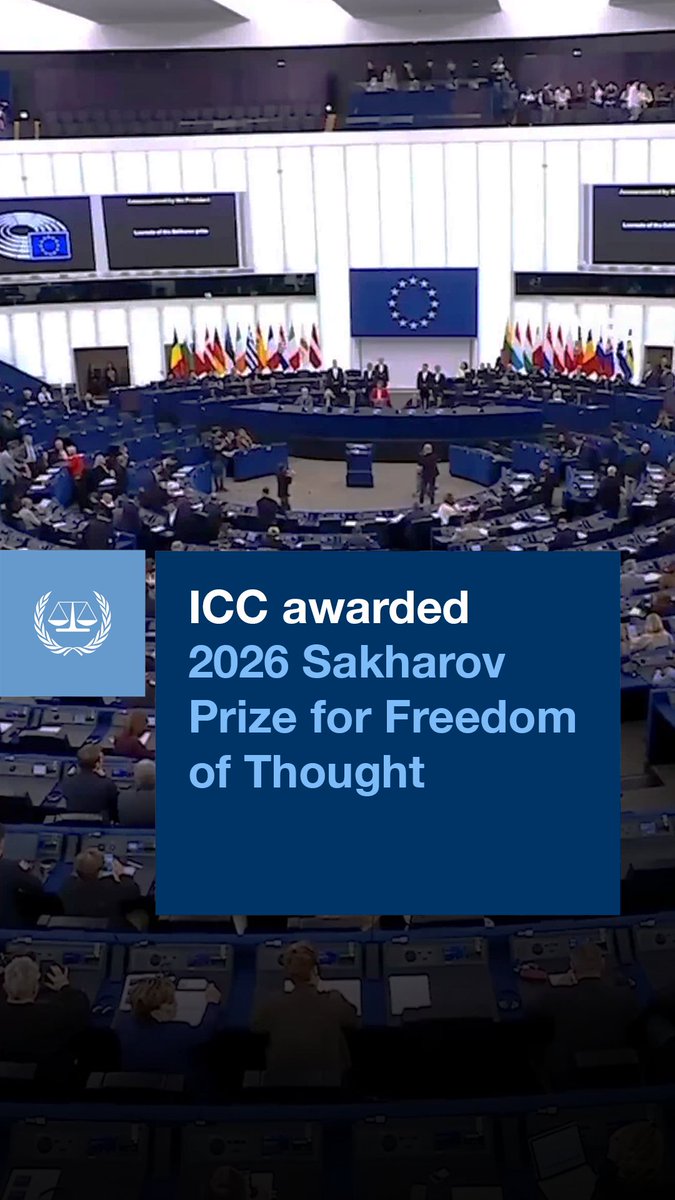 🎥 #ICC President Tomoko Akane on the 2026 Sakharov Prize for Freedom of Thought being awarded to the ICC and its officials. European Parliament 📖