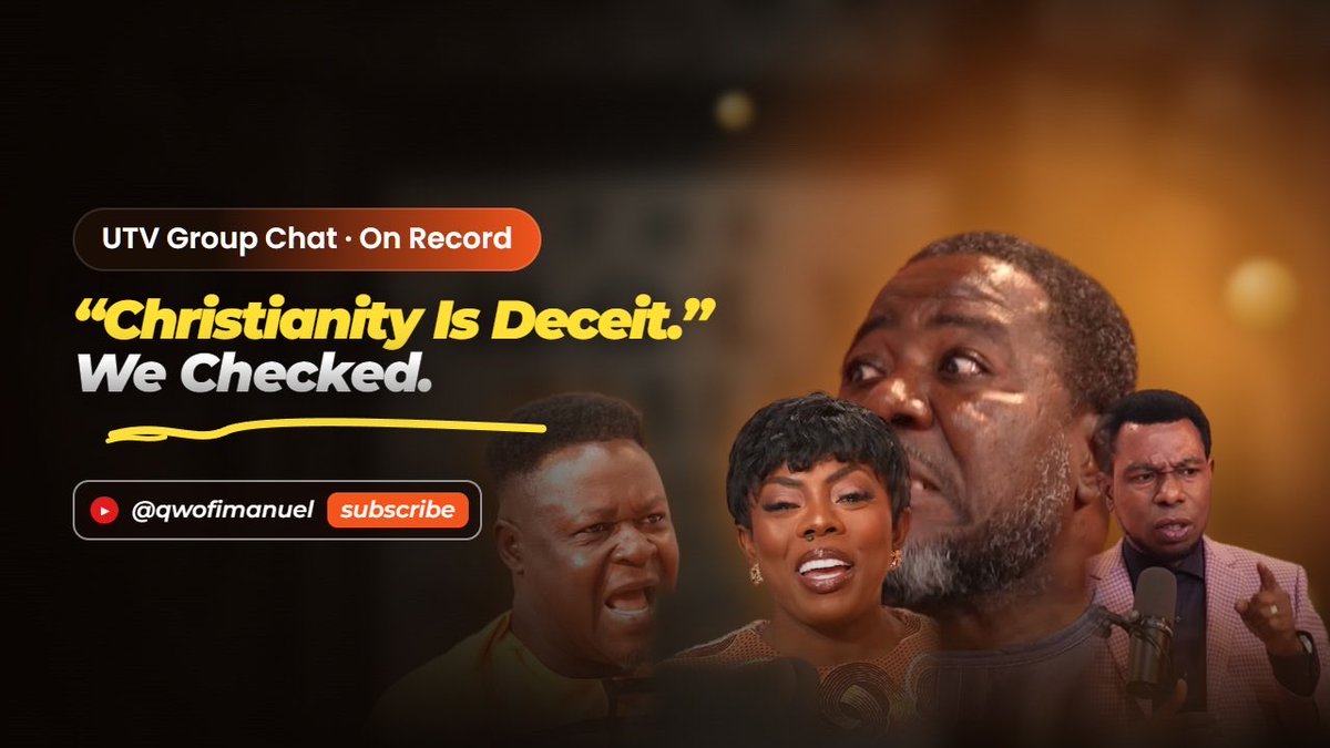 He went on UTV and said Christianity is deceit, then brought four pieces of history. I checked all four. Chale, one of them is false.