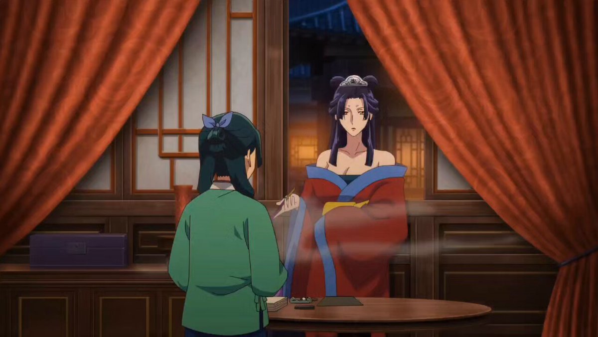 Rare Joka appearance! We haven't seen much of her compared to Pairin and Meimei - notice when they're discussing men, the moon (representing Jinshi) Anime: #TheApothecaryDiaries Season 3 #薬屋のひとりごと