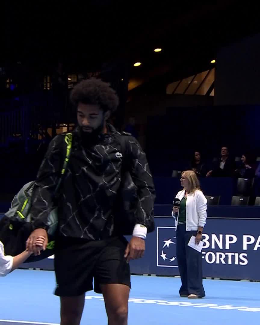 Le n°1 Français Arthur Fils 🇫🇷 fait son entrée en lice au tournoi ATP 250 de Bruxelles à deux jours de la fin du tournoi. 👀
