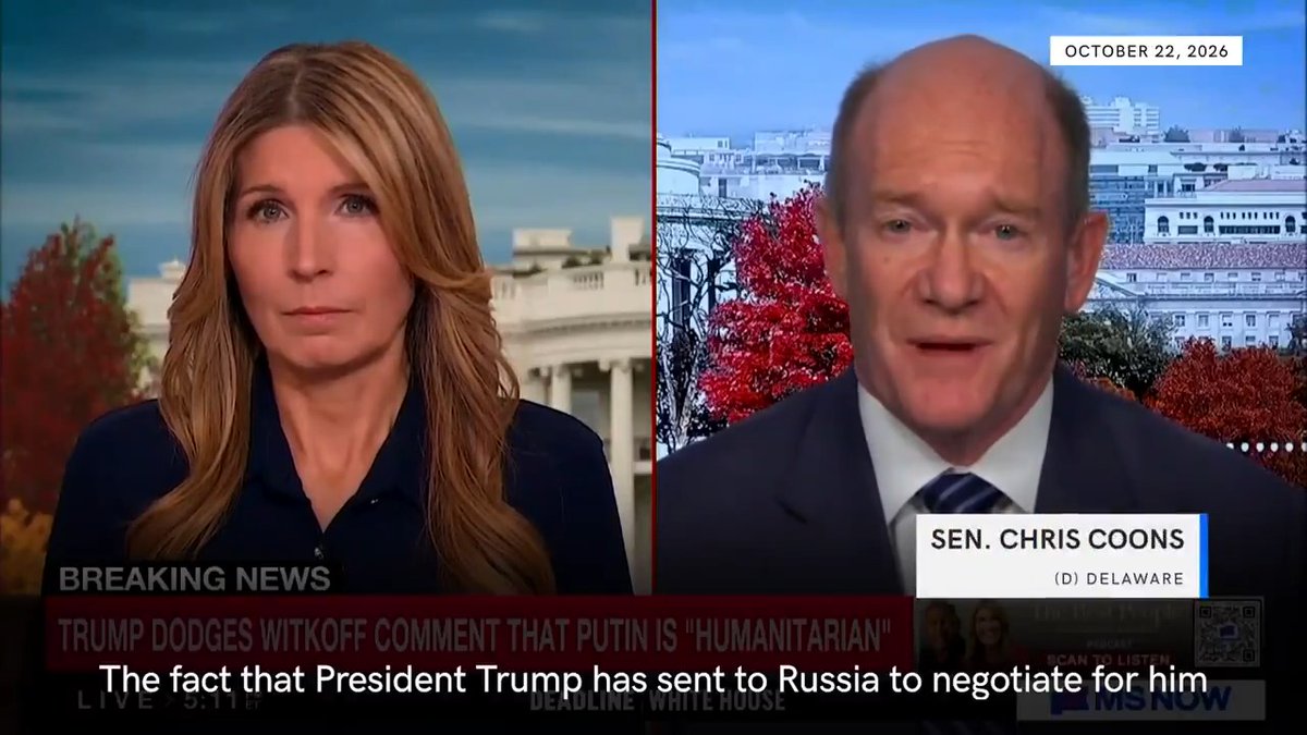Trump sent a New York real estate developer and his son-in-law to negotiate with Vladimir Putin. Sen. Senator Chris Coons says that decision reveals the “ineptitude and corruption at the very core of this administration.” WATCH: