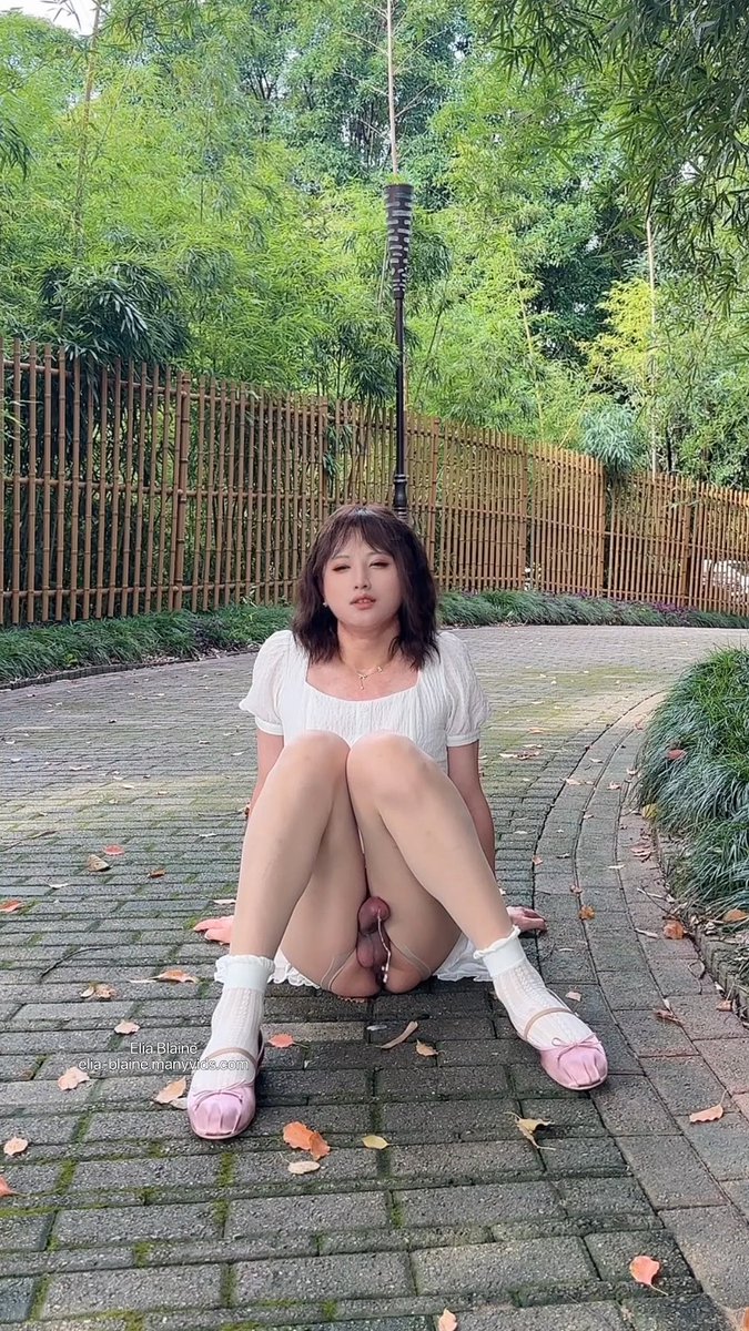 Different outfits. Different outdoor spots. I pee and cum. Full videos waiting for you → #OutdoorPee #transgender #OutdoorCum #EliaBlaine #ManyVids #ladyboys
