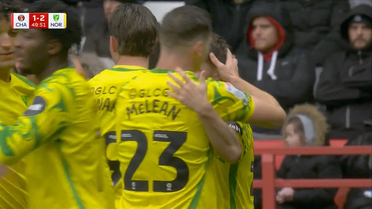 Mathias Kvistgaarden ghosts in at the back post to head Norwich in front! 💪