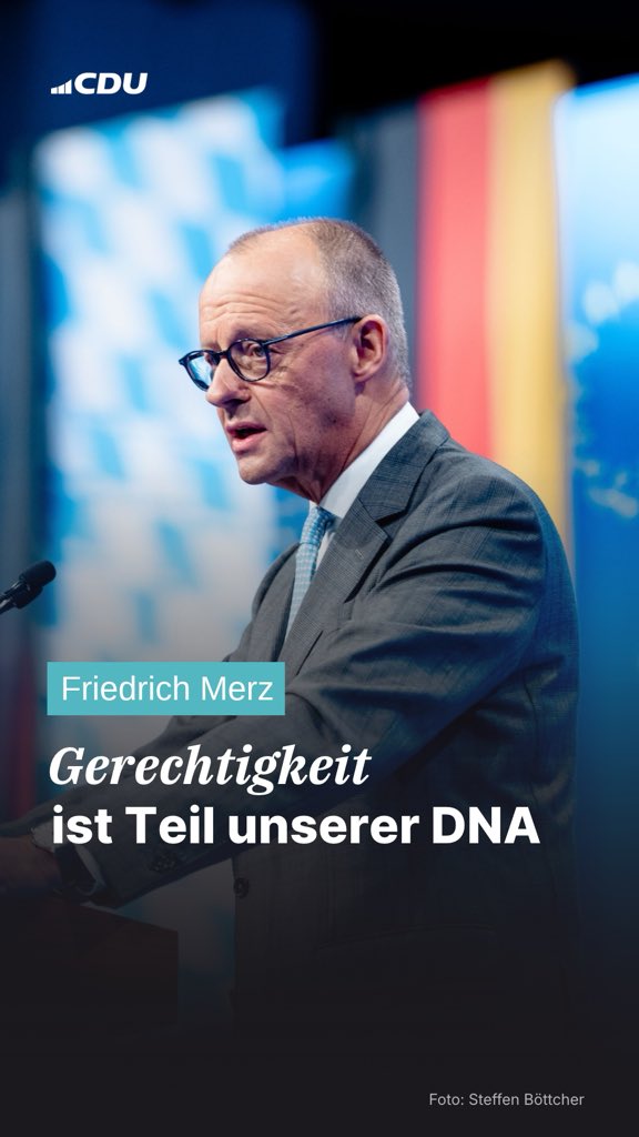 Gerechtigkeit ist kein linkes Thema, das nur linke Parteien für sich in Anspruch nehmen dürfen. Gerechtigkeit ist immer schon die DNA der Union gewesen. Für CDU und CSU ist Gerechtigkeit aber mehr als nur Verteilungsgerechtigkeit. Es bedeutet nicht Umverteilung oder gar Enteignung. Für uns für uns ist Gerechtigkeit Chancengerechtigkeit, Leistungsgerechtigkeit und Generationengerechtigkeit. #cdupt26