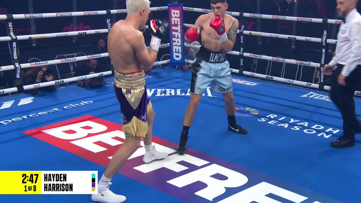 Well that was quick 😂 Joe Hayden gives us our first knockdown of the night after just 17 seconds 👀 #SmithPuello | LIVE NOW on DAZN