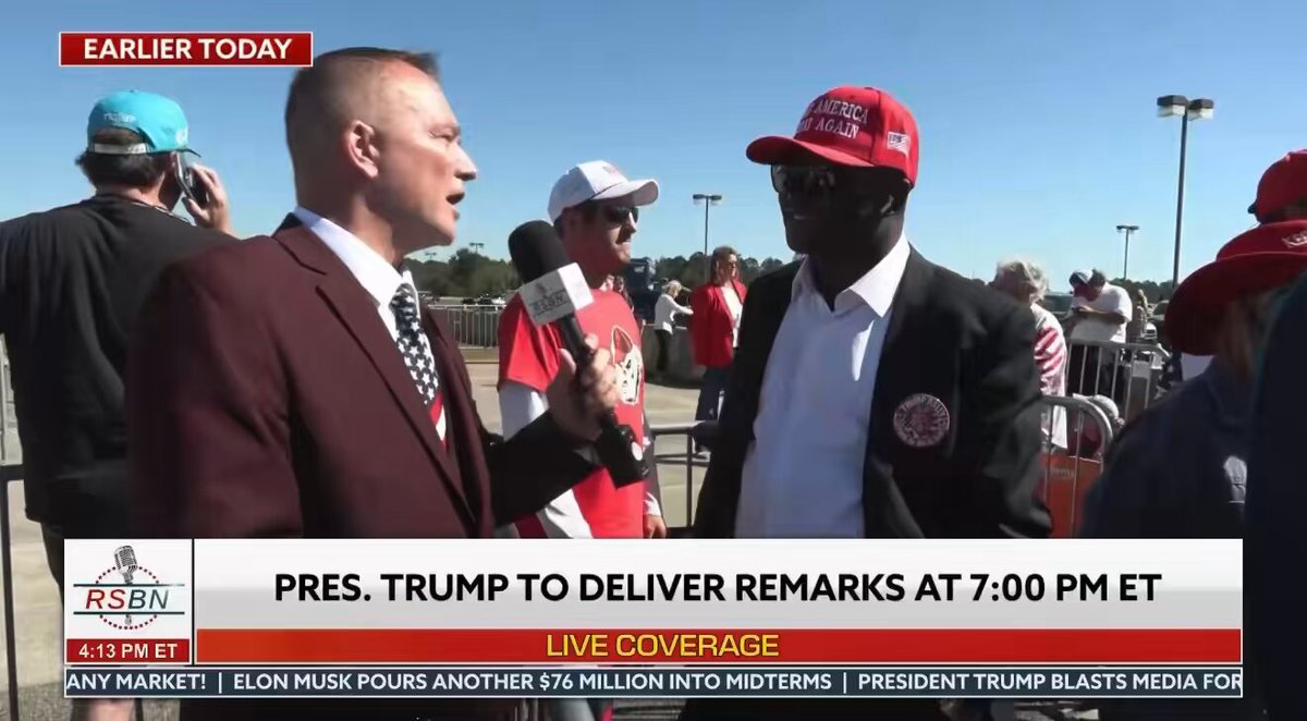 This Young Black Man wearing a Bright Red MAGA Hat in Georgia LOVES President Trump ❤️ GEORGIA IS MAGA COUNTRY 🔥