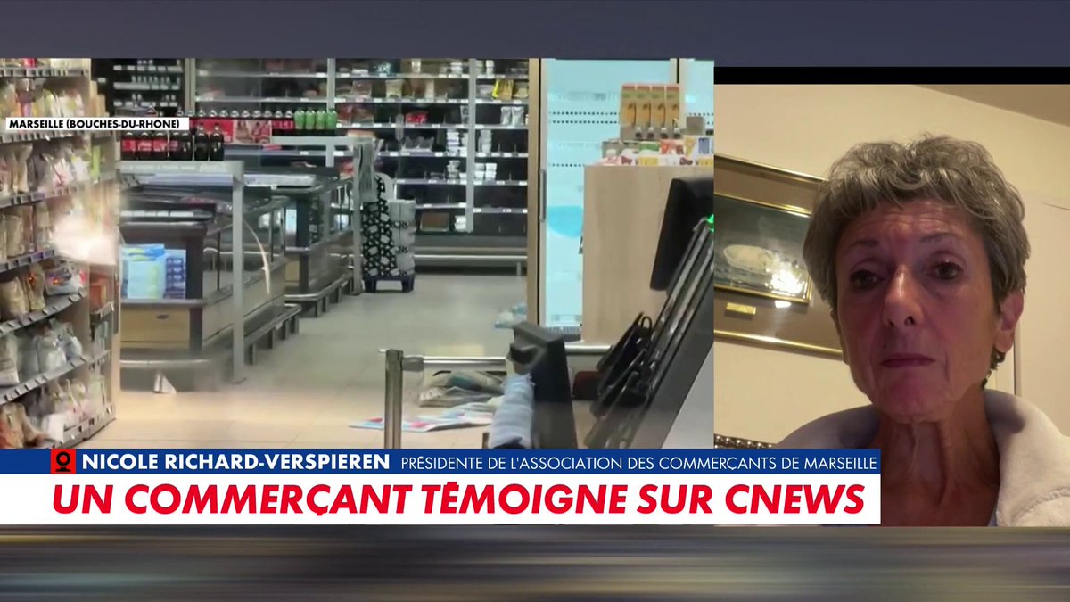 Marseille (13) : Nicole Richard-Verspieren, présidente de l'association des commerçants, alerte sur la situation économique et le quotidien des professionnels. « Nous ne tiendrons pas longtemps comme ça », témoigne-t-elle. #24octobre