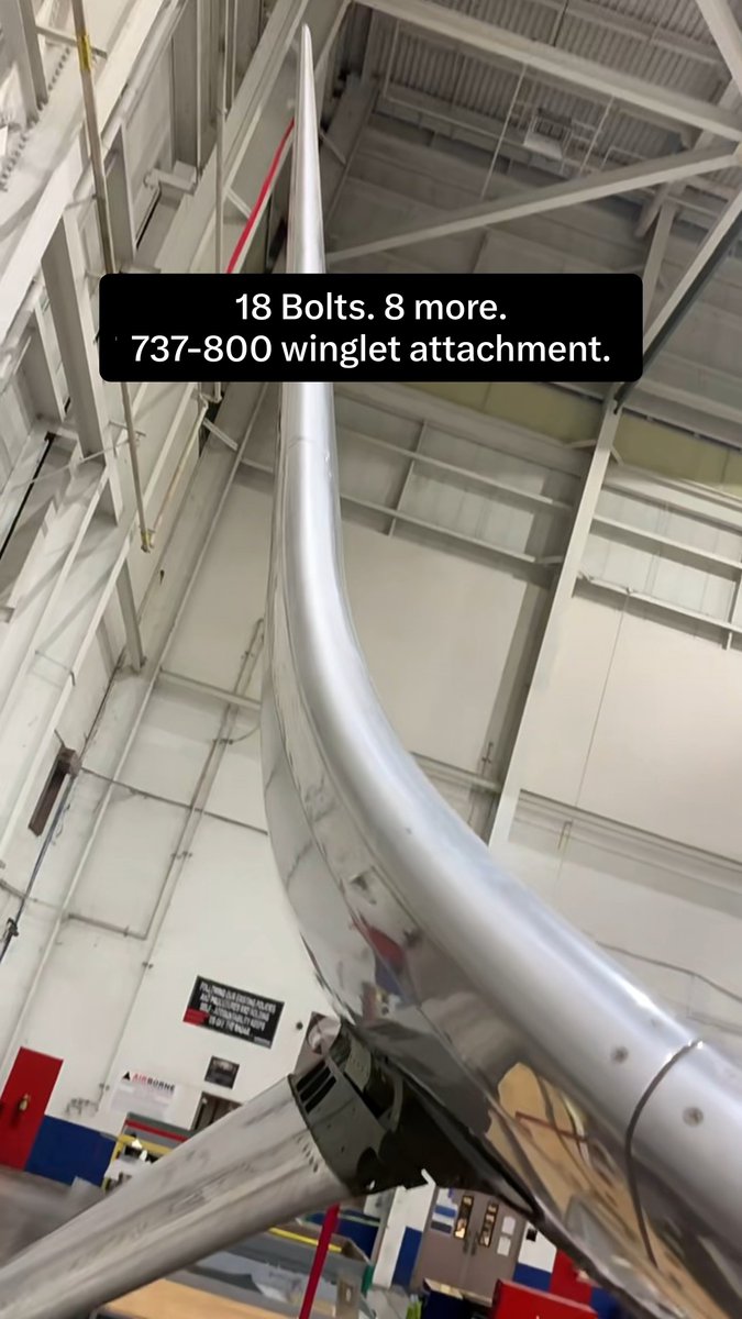 Most people only see the shape of the B737 winglets. Let me show you how these are actually attached. On the 737-800 the main winglet uses 18 Bolts. The ventral underneath takes 8 more. Outside it looks like a nice aero add-on that saves fuel by shrinking the tip vortex. Inside it’s just more stuff that has to stay tight.
