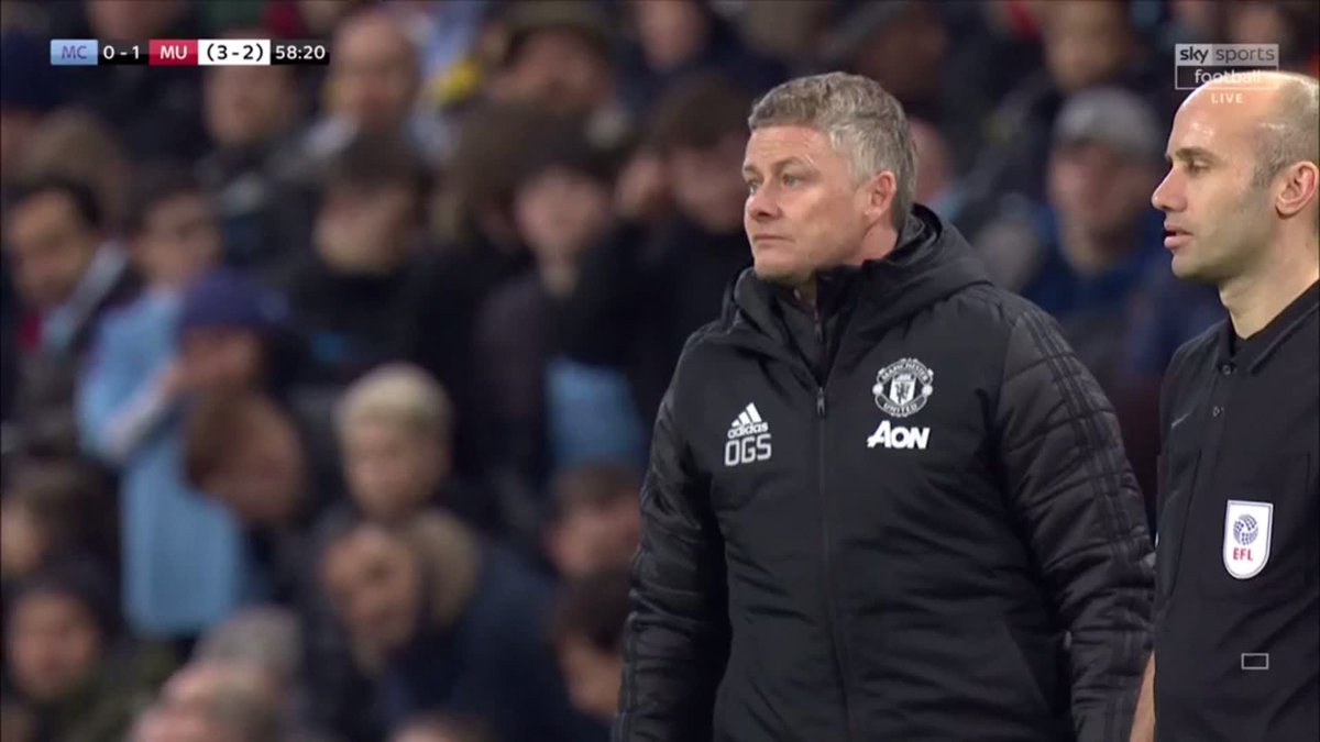 One criticism of Michael Carrick is his lack of intensity. He's too calm, too passive. Even Ole Gunnar Solskjær had a ruthless edge. Here he is telling Jesse Lingard if he gives the ball away one more time he's off. 3 minutes later he subbed him.