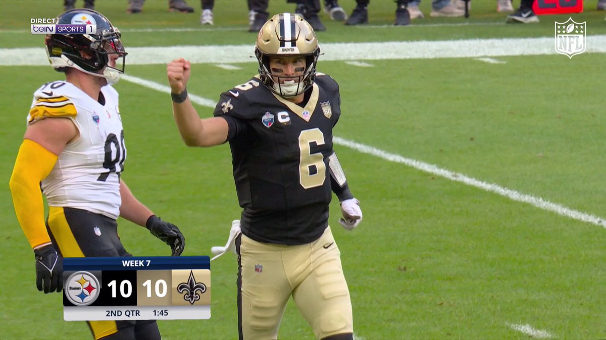 L'égalisation des Saints ! New Orleans inscrit son premier touchdown du match grâce à Devaughn Vele parfaitement servi par Tyler Shough ! Ce NFL Paris Game est définitivement lancé !