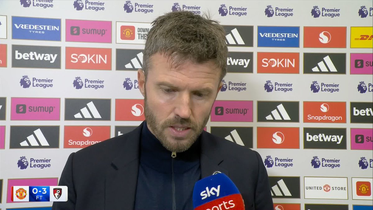 "It wasn't a nice way to end the game" Michael Carrick reacts after Manchester United's 3-0 defeat to Bournemouth 🗣️