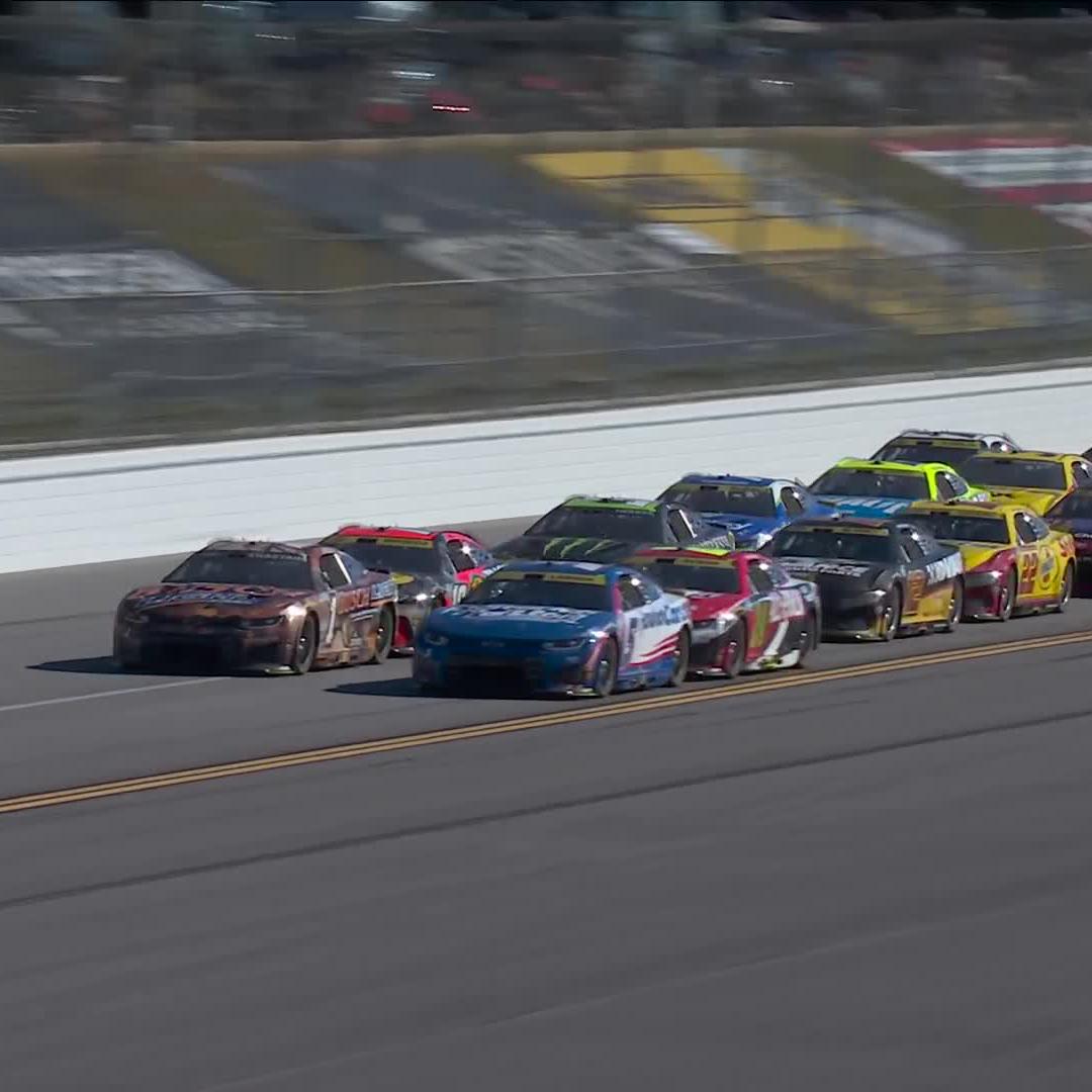 The No. 17 Ford of Chris Buescher wins the opening stage, as points leader Kyle Larson earns seven stage points.
