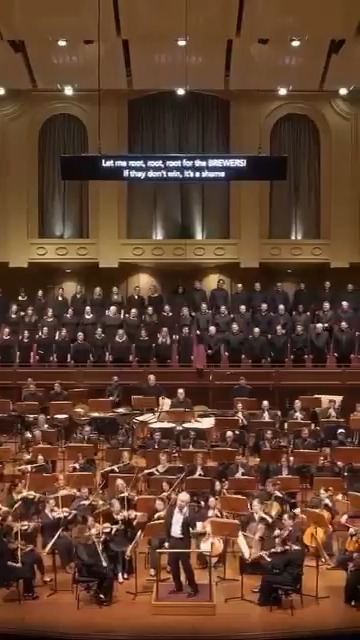 This rendition of “Take Me Out to the Ball Game” by the Milwaukee Symphony Orchestra at the Bradley Symphony Center 👏 📹: milwsymphorch / IG