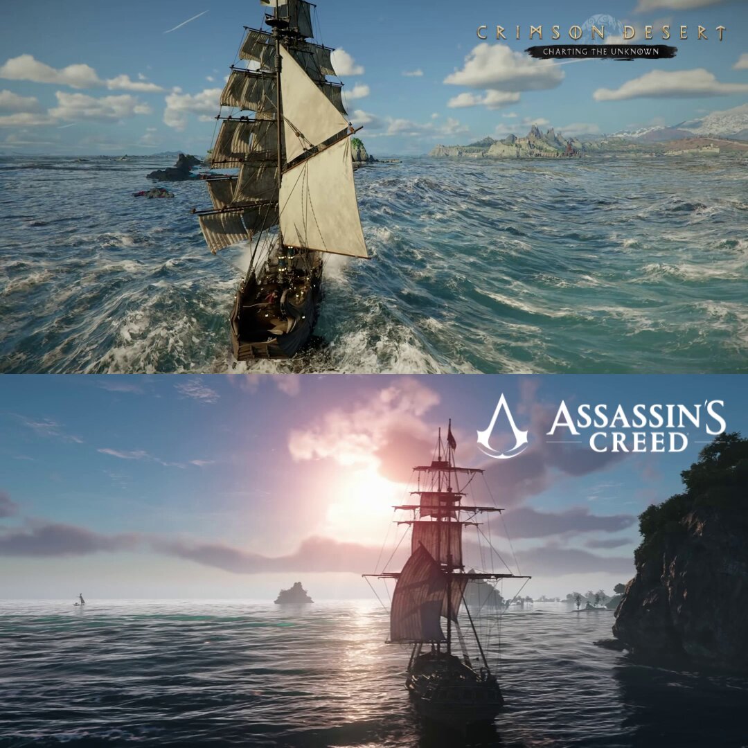 Crimson Desert DLC vs. Assassin’s Creed Black Flag Resynced Sailing Comparison