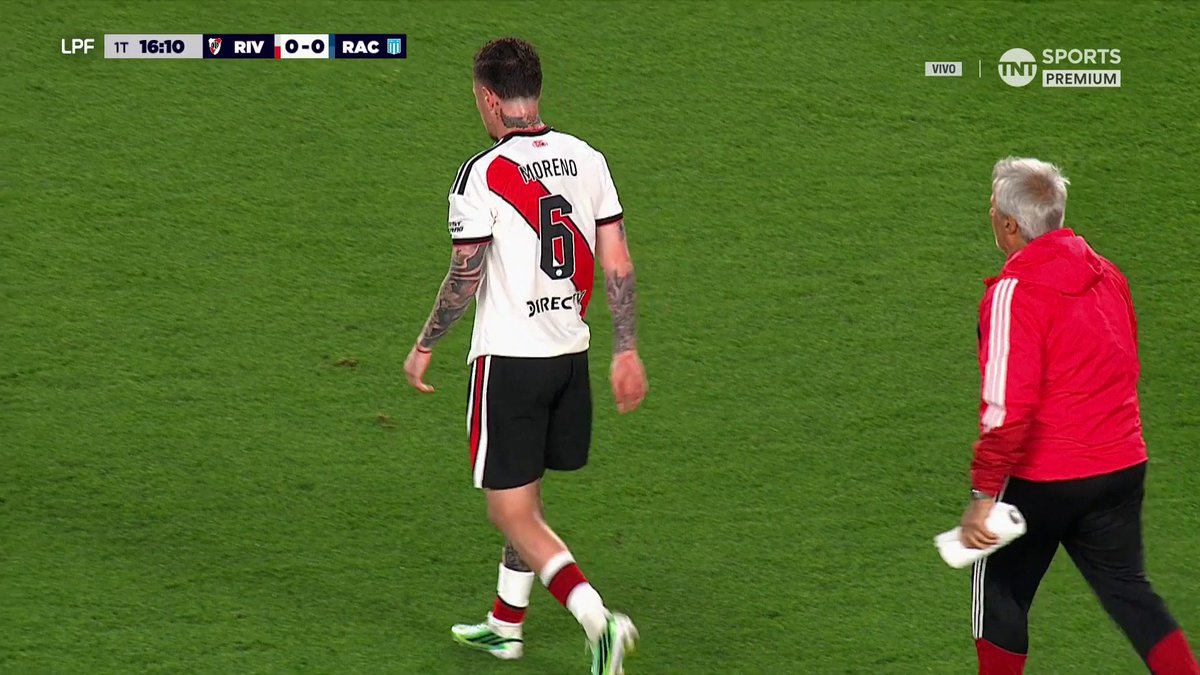 ⚠️🇦🇷 ANÍBAL MORENO SALE LESIONADO A LOS 15 MINUTOS DEL RIVER-RACING.