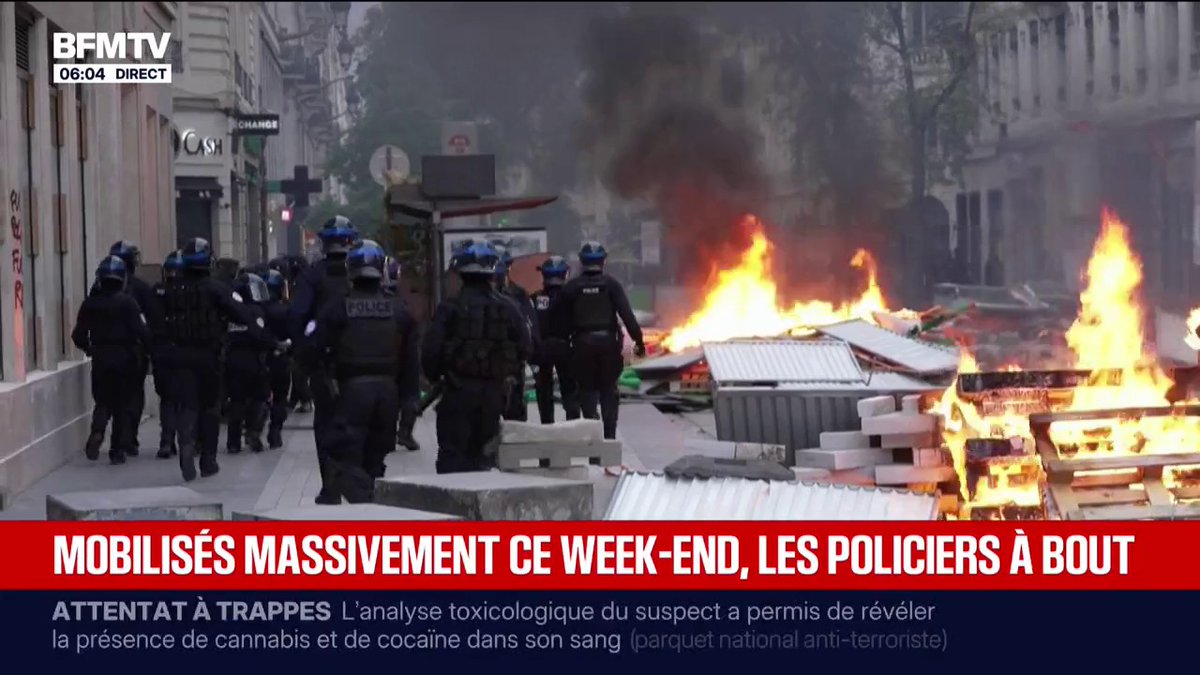 "Épuisement" et "saturation": après les manifestations, le syndicat Alliance Police alerte sur la fatigue vécue par les forces de l'ordre