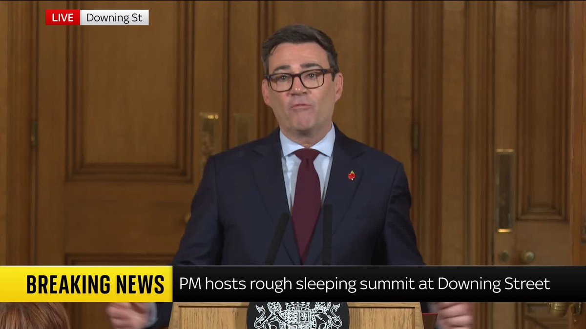 Andy Burnham says "we can fix" rough sleeping during an address at a summit in Downing Street. 📺 Sky 501, Virgin 602, Freeview 233 and YouTube
