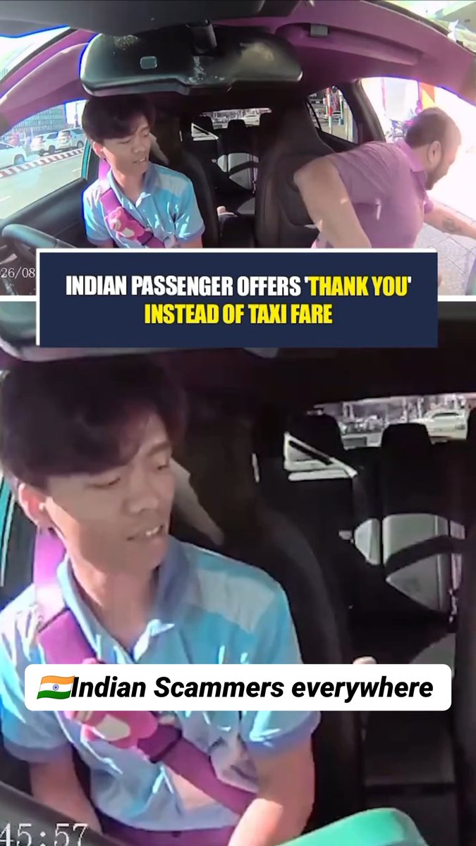 Even Vietnam isn't safe from indian scammers and beggers. In Vietnam, an indian exits the vehicle after claiming he cannot pay, leaving the driver looking on in surprise. Indians unlock a new way of begging.🇮🇳🫡