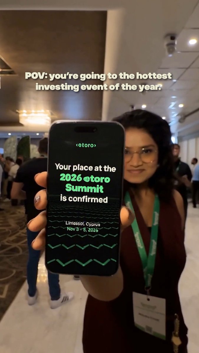 Spot reserved. Passport ready. Drop a 🙌 if you’re joining us at the etoro Summit 2026!
