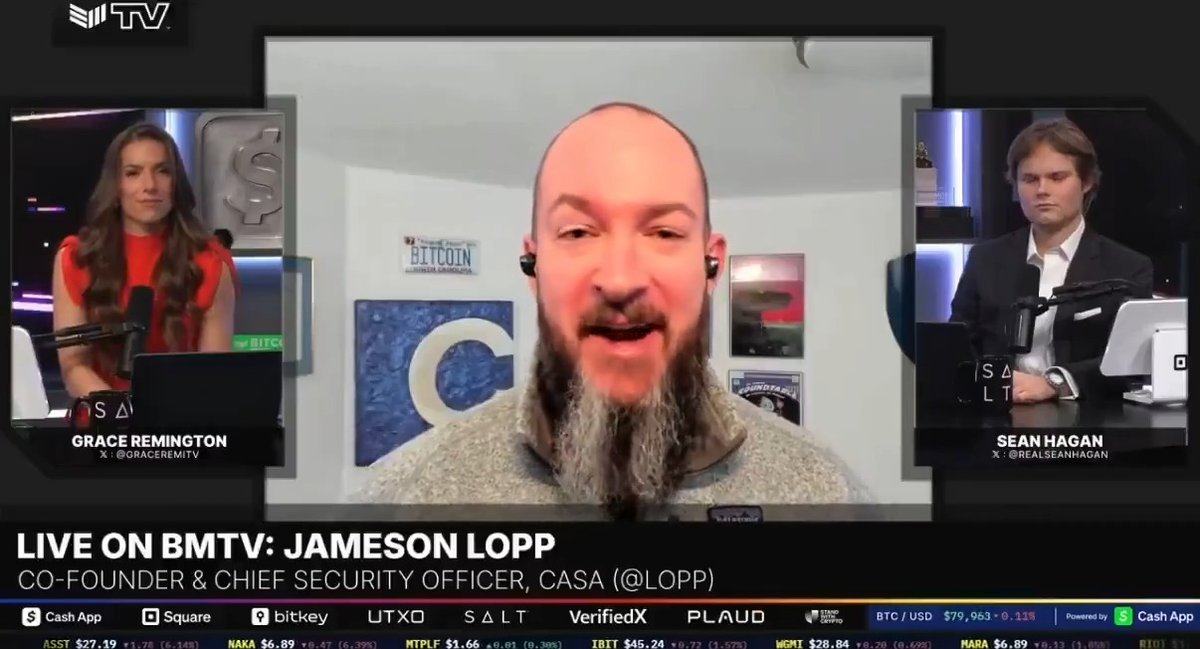 JUST IN: Casa's Chief Security Officer Jameson Lopp says Bitcoin faces no immediate threat from quantum computing. 👀 "We are orders of magnitudes away from a real usable quantum computer that can crack the algorithm that is used to secure your Bitcoin." 👏
