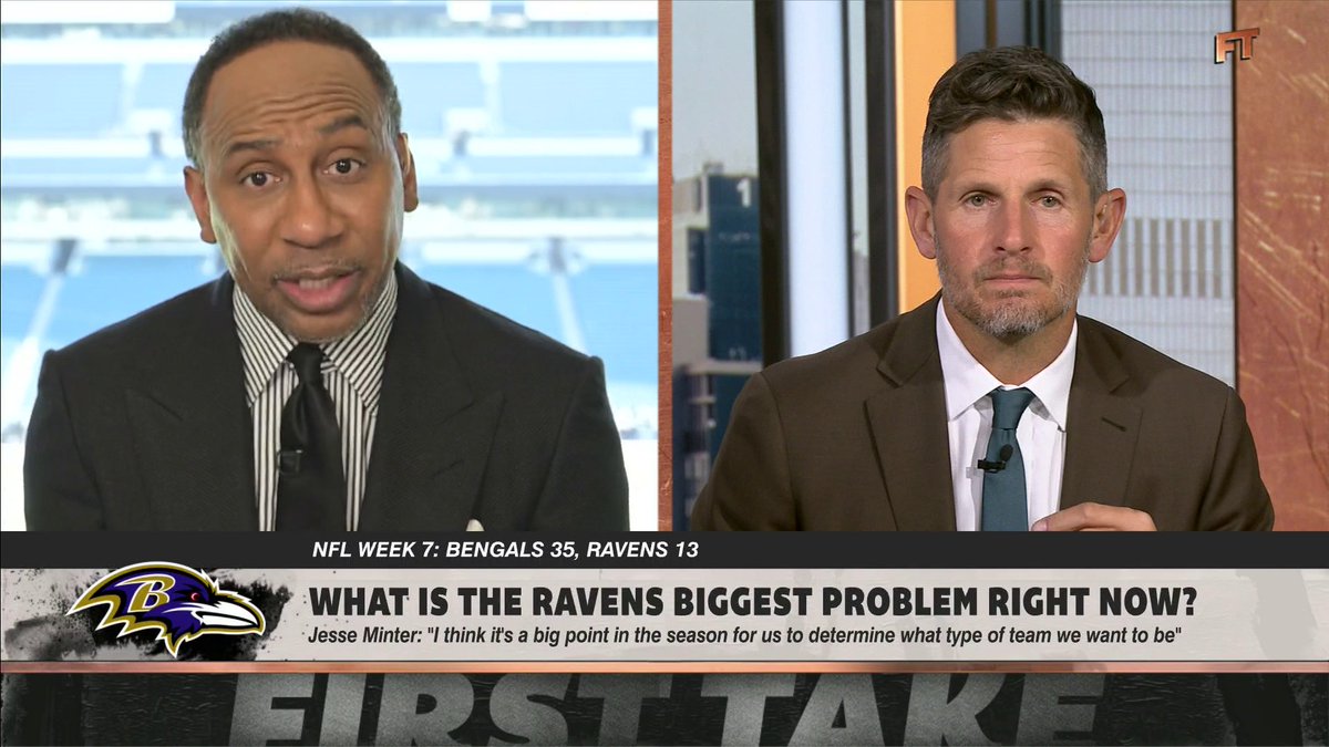 “You had a 13-point cushion, and you gotta have to preserve it.” —Stephen A Smith 😅 “It’s Joe Burrow, Ja’Marr Chase, and Tee Higgins.” —Dan Orlovsky 🔥 The crew weighs in on the Ravens' biggest problems after their loss to the Bengals.