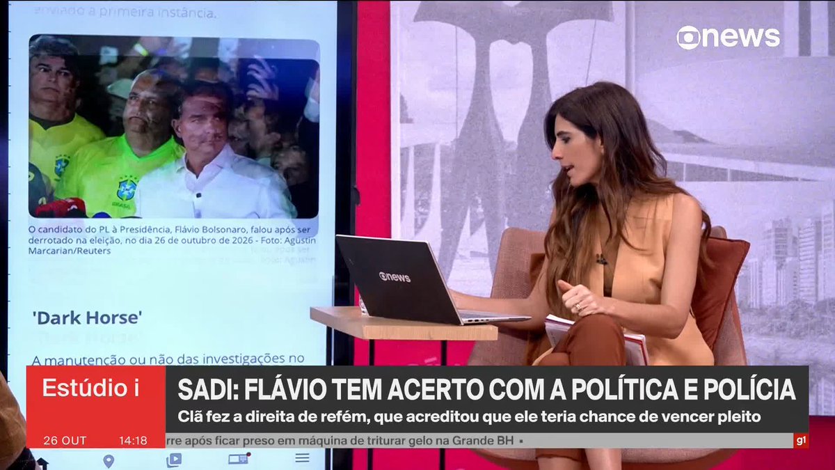 Sadi: Flávio Bolsonaro tem acerto com a política e a polícia. ➡️ #Estúdioi - de segunda a sexta, às 13h, na #GloboNews.