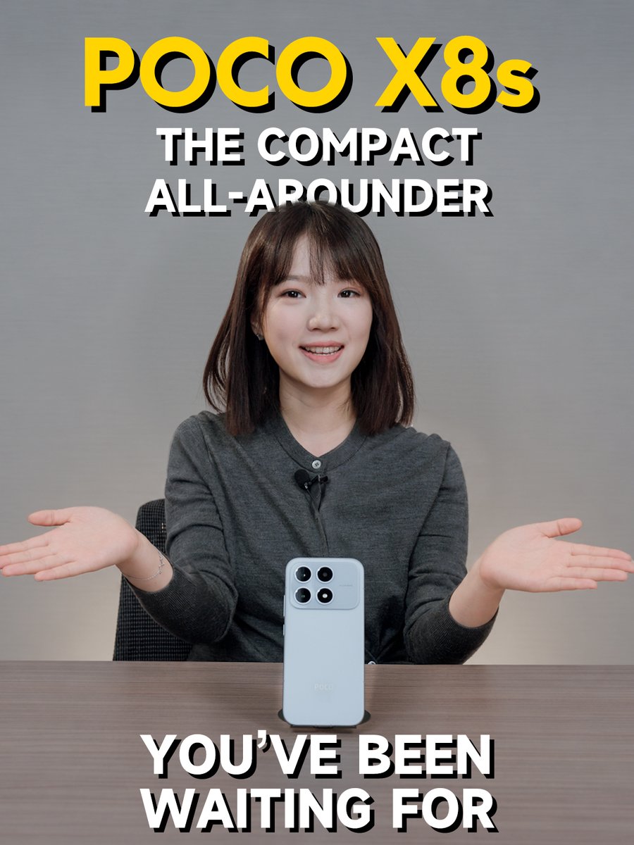Small in size, big on experience. Meet the #POCOX8s, our compact all-around light flagship. Want one? Tell us why you’d go compact in the comments for a chance to win a POCO X8s! 🎁