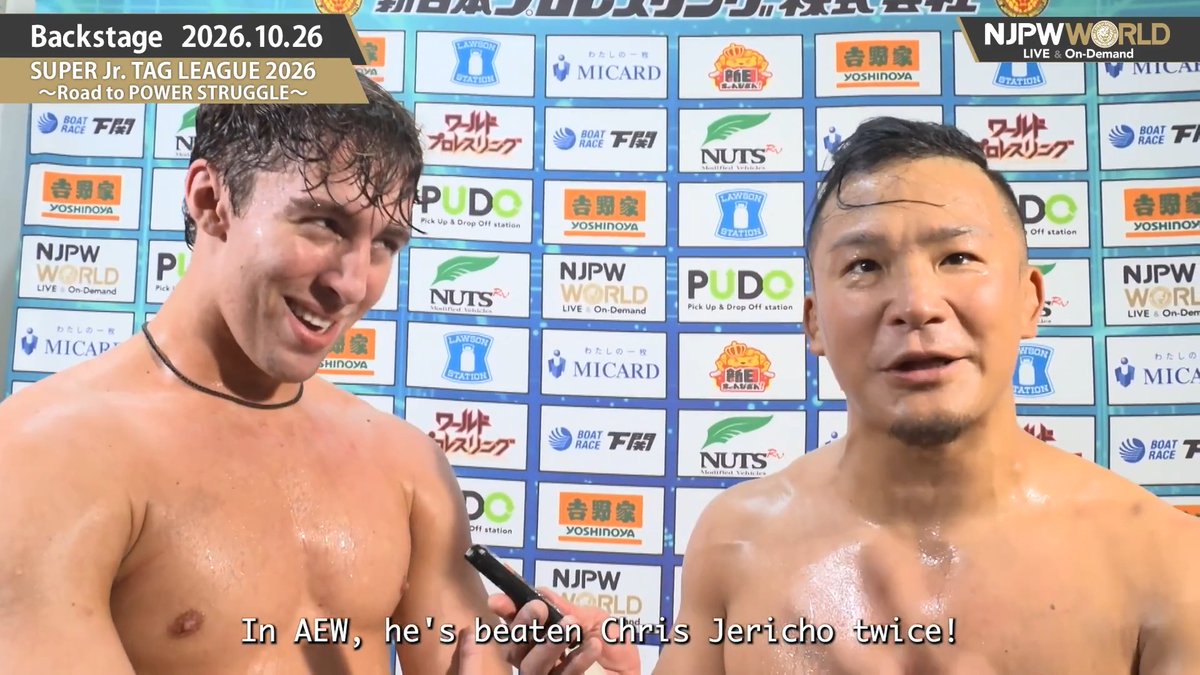 Even KUSHIDA backstage during SJTL: “He hasn't mentioned it at all. Nick Wayne beat Chris Jericho... TWICE.” 😭😭😭