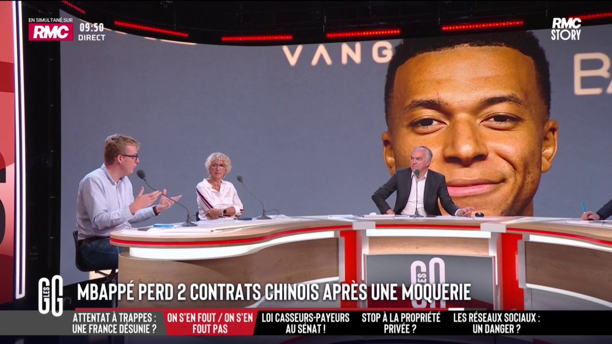 🎙️ Antoine Diers : "Quand Kylian Mbappé dit du mal du dirigeant chinois, il y a des mesures de rétorsion. Bah, c'est le vrai monde ! Il n'y a que nous pour dire que c'est exagéré et, en attendant, on se fait piétiner". #GGRMC