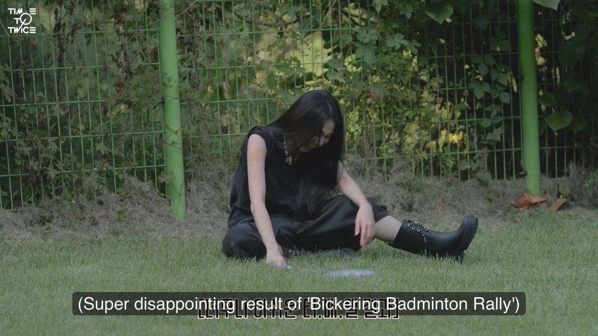 not chaeyoung hitting the shuttlecock outside the fence where they can't get it anymore causing them to lose the game 😭
