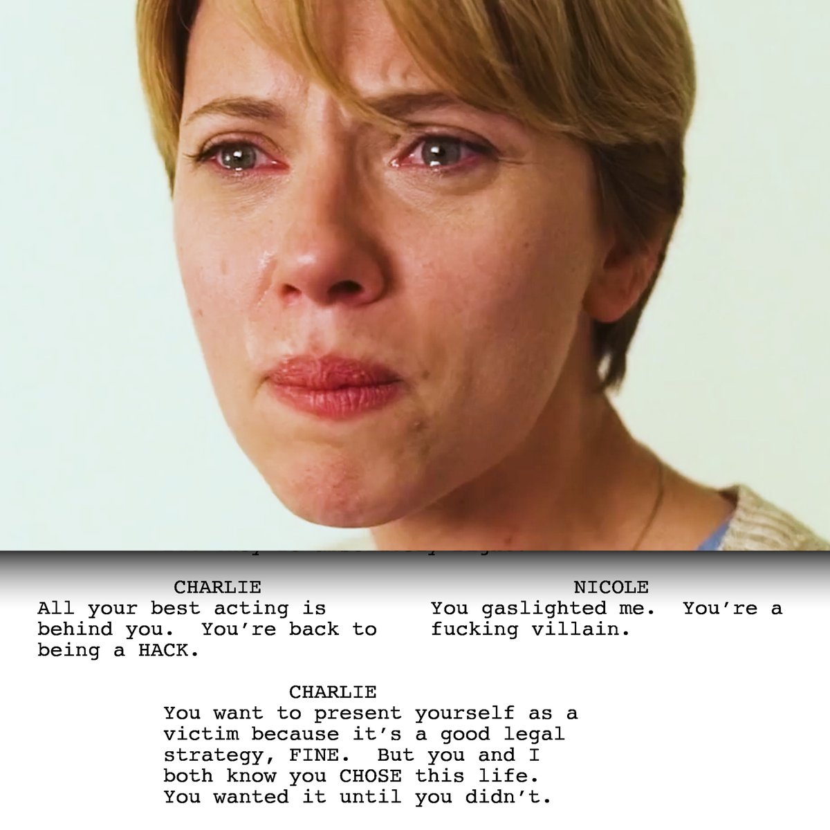 Sigo sin entender lo desapercibida que pasó Historia de un matrimonio (2019) Scarlett Johansson, Adam Driver y Laura Dern firman tres actuaciones que deberían ponerse como ejemplo en cualquier escuela de interpretación.