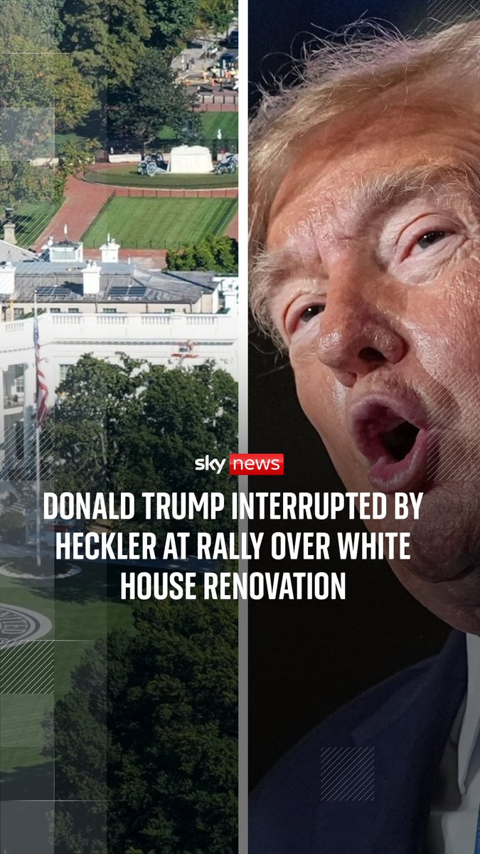 A heckler interrupted Donald Trump at a rally, shouting about his White House ballroom plans