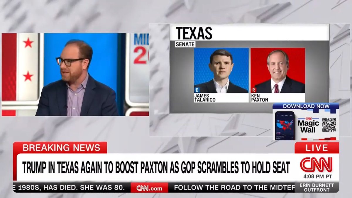 The Cook Political Report’s David Wasserman breaks down the razor-thin Texas Senate race, saying "the only Republican candidate in a key Senate race, who's less popular than Donald Trump in the state they're running, is Ken Paxton."