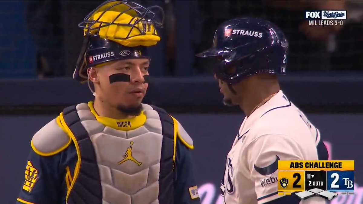 William Contreras vs. Yandy Díaz en la parte baja de la 11ma entrada de la #WorldSeries 😅