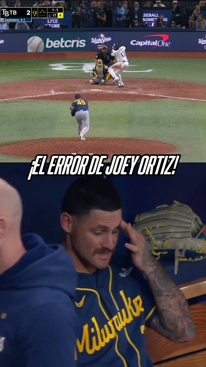 ¿La jugada clave en extrainnings? Joey Ortiz falló en el tiro y abrió la oportunidad para la remontada de los Rays en la 12va....🇲🇽⚾
