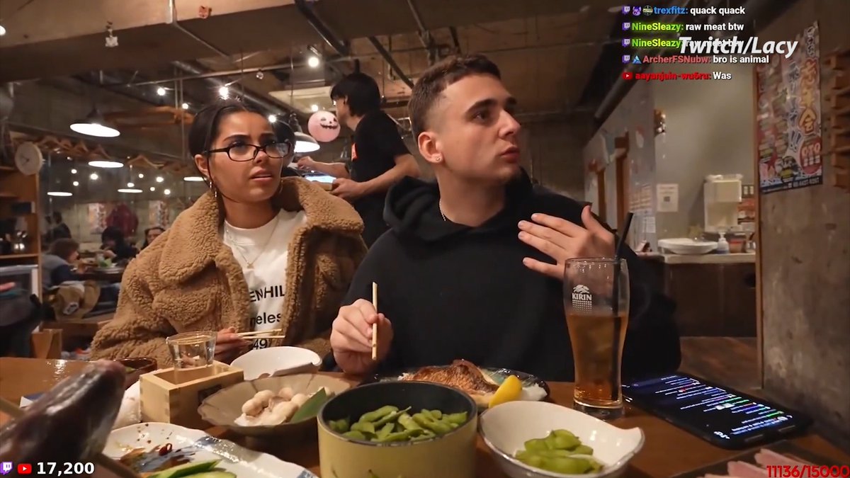 💰😭 Lacy hit with massive $12,000 restaurant tab after viewers start ordering food on his bill during livestream after spotting the restaurant’s QR code. 🎥: Twitch/Lacy