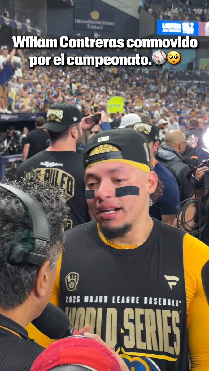William Contreras conmovido hasta las lágrimas por el campeonato.🥹⚾️