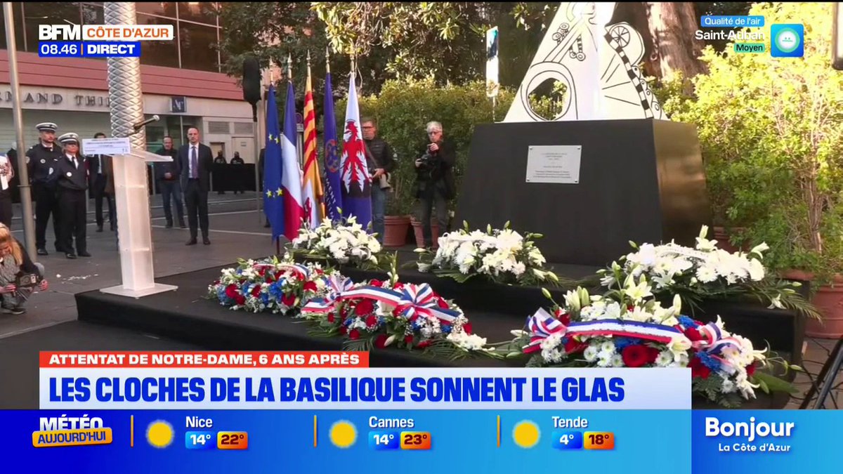 🇫🇷🕊️ 𝗙𝗟𝗔𝗦𝗛 — Les cloches de la basilique de Nice ont retenti en MÉMOIRE de Nadine, Vincent et Simone, trois fidèles ASSASSINÉS dans la basilique Notre-Dame de Nice, il y a 6 ans.