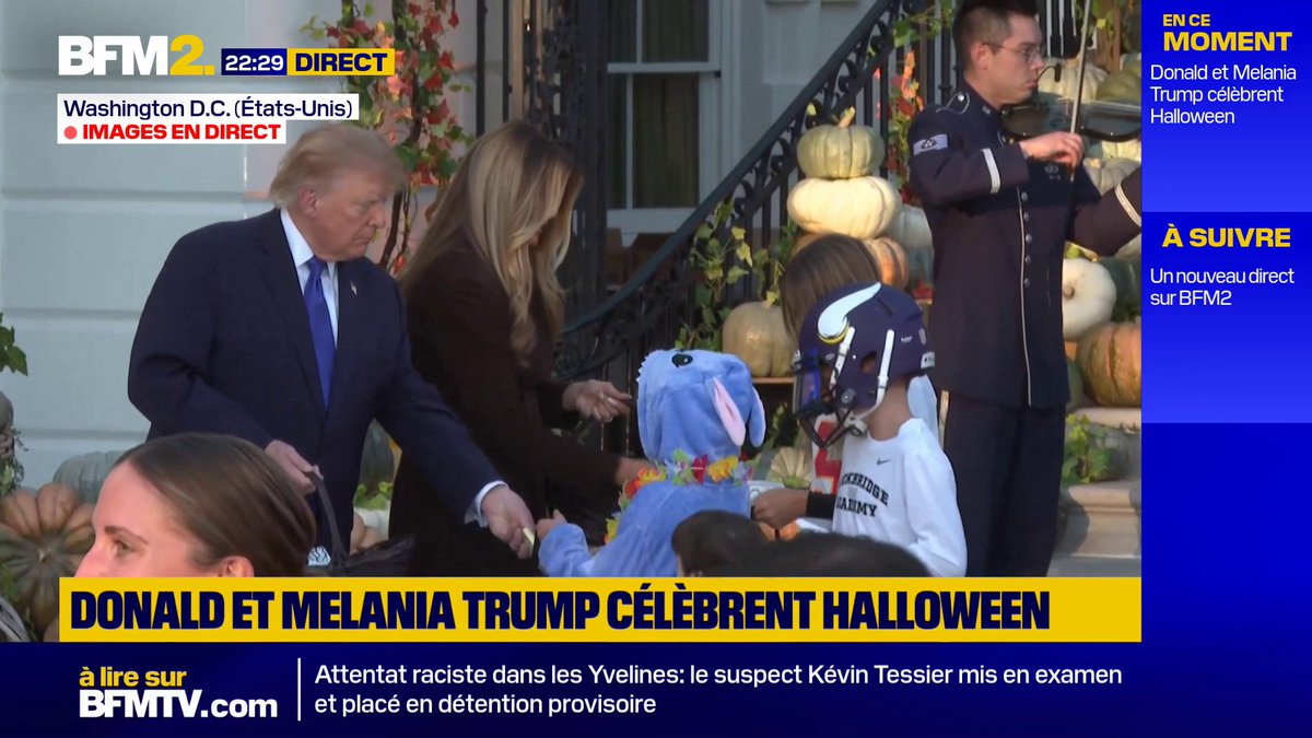 Donald Trump et Melania Trump célèbrent Halloween avec des familles, à la Maison Blanche #BFM2