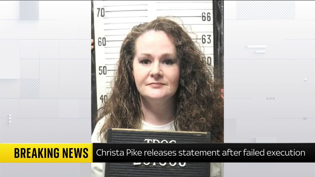 BREAKING: Christa Pike releases statement after failed execution. 'I woke up confused and in pain' Read more: 📺 Sky 501, Virgin 602, Freeview 233 and YouTube