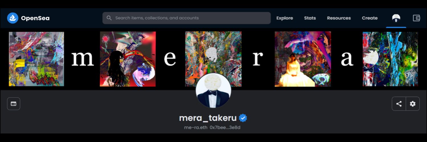 mera takeru / crypto artist's banner